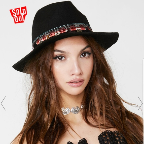 Dolls Kill Accessories - Black wool tassel hat